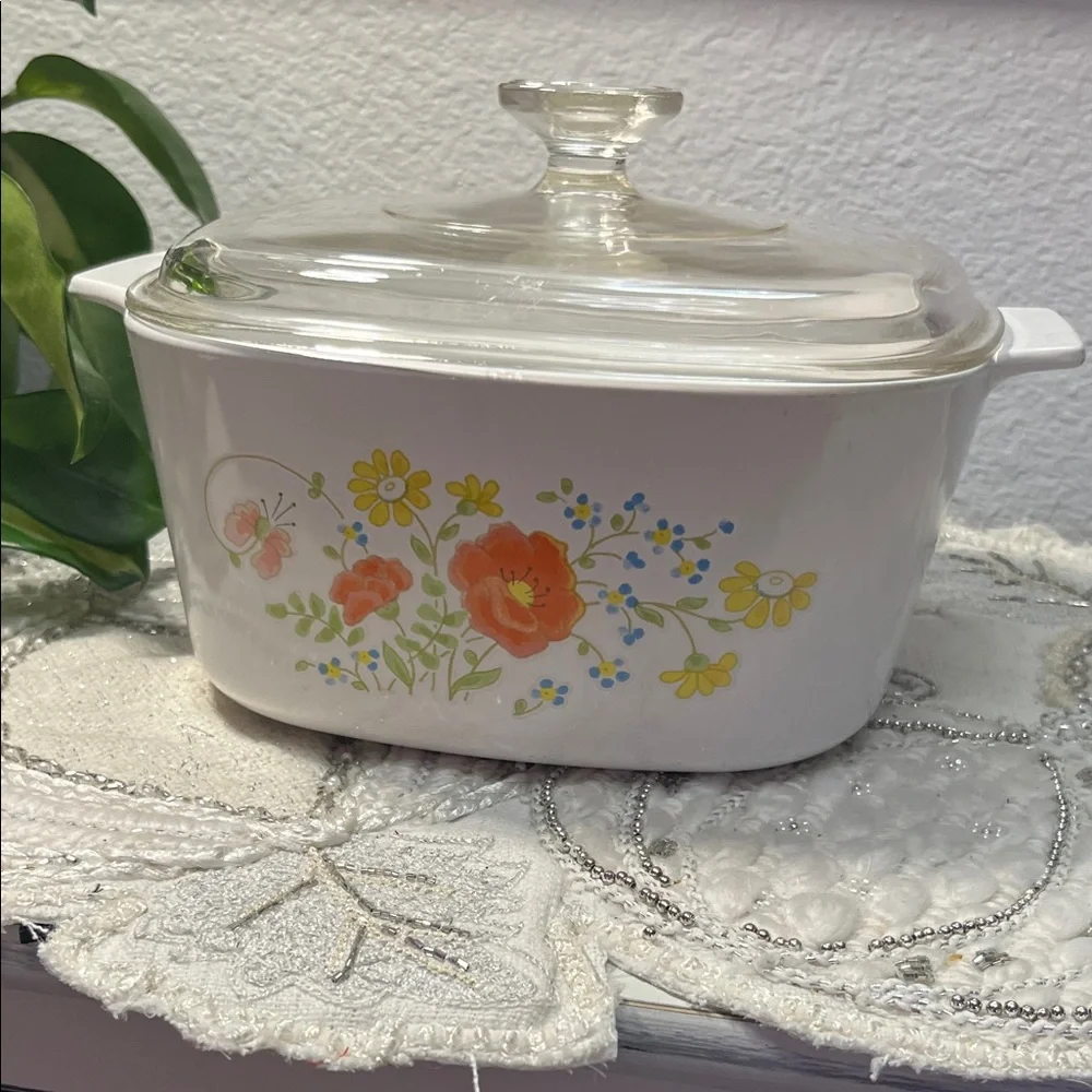 Vintage Corningware Wildflower 3 Qt Casserole Dish w/ Lid